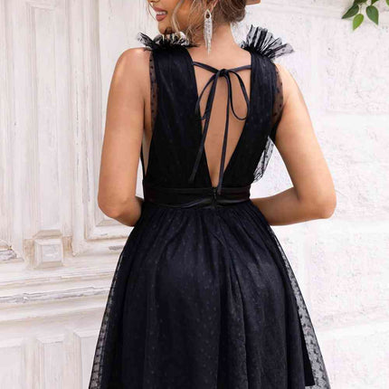 Open Back Sleeveless Mesh Dress - Vickie Lynn's