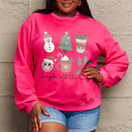 Simply Love Full Size JINGLE ALL THE WAY Long Sleeve Sweatshirt
