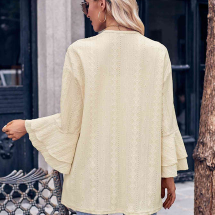 Eyelet Bell Sleeve Cardigan