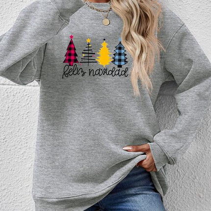 Round Neck Graphic Long Sleeve Sweatshirt