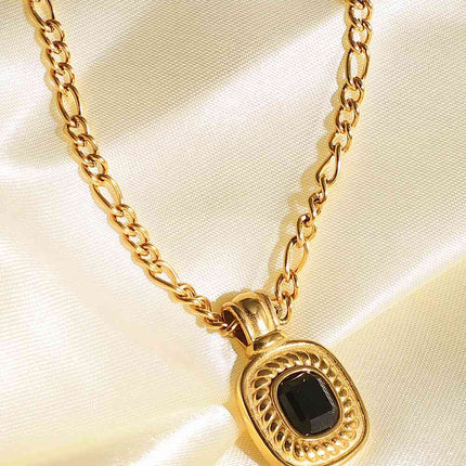 18K Gold Plated Inlaid Rhinestone Pendant Necklace