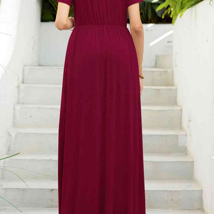 Round Neck Maxi Tee Dress with Pockets