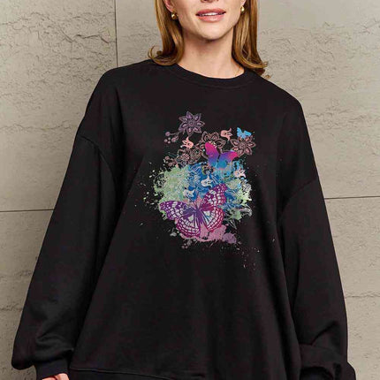 Simply Love Simply Love Full Size Butterfly Graphic Sweatshirt