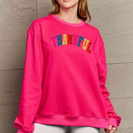Simply Love Full Size THANKFUL Graphic Sweatshirt