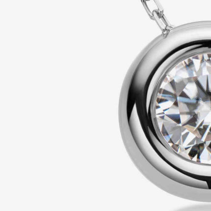Adored 1 Carat Moissanite Pendant 925 Sterling Silver Necklace