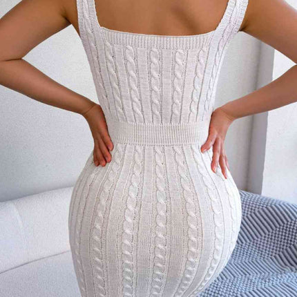 Cable-Knit Sleeveless Mini Dress