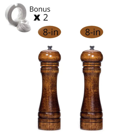 Salt and Pepper Mills, Solid Wood Pepper Mill