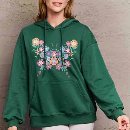 Simply Love Simply Love Full Size Floral Butterfly Graphic Hoodie