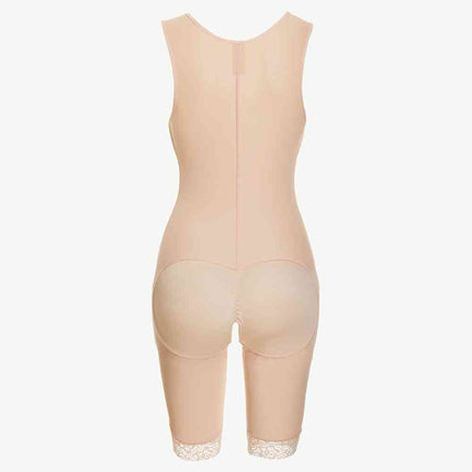 Full Size Lace Trim Shapewear with Zipper