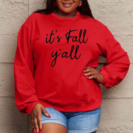 Simply Love Full Size IT'S FALL Y'ALL Graphic Sweatshirt