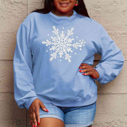 Simply Love Full Size Snowflake Graphic Sweatshirt