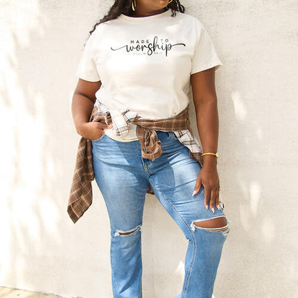 Simply Love Full Size MADE TO WORSHIP Short Sleeve T-Shirt