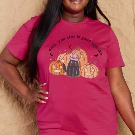 Simply Love Full Size MAY YOU STAY IN GOOD SPIRITS Graphic Cotton T-Shirt