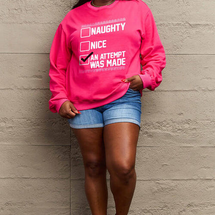 Simply Love Full Size Letter Graphic Long Sleeve Sweatshirt