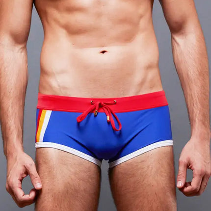Bañador tipo bóxer con cintura ancha y bloques de color para hombre 