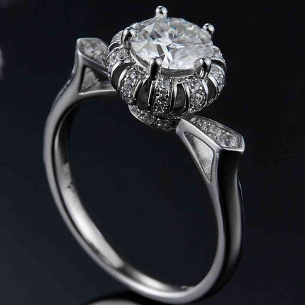1 Carat Moissanite 925 Sterling Silver Ring