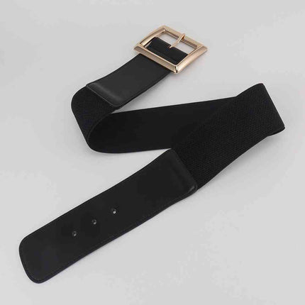 Rectangle Buckle Elastic Wide Belt