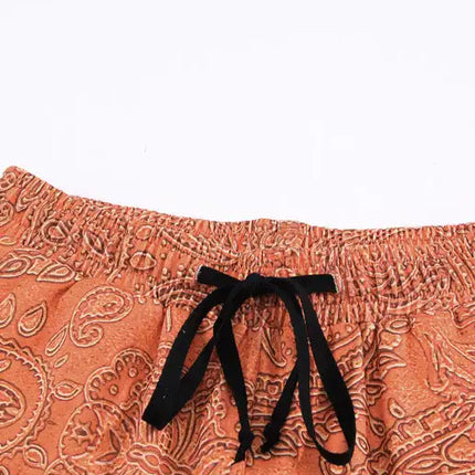 Women's Tribal Print Drawstring Mid Waist Shorts