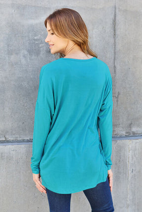 Basic Bae Full Size Round Neck Dropped Shoulder T-Shirt - Vickie Lynn's