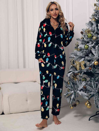 Zip Front Hooded Lounge Jumpsuit with Pockets