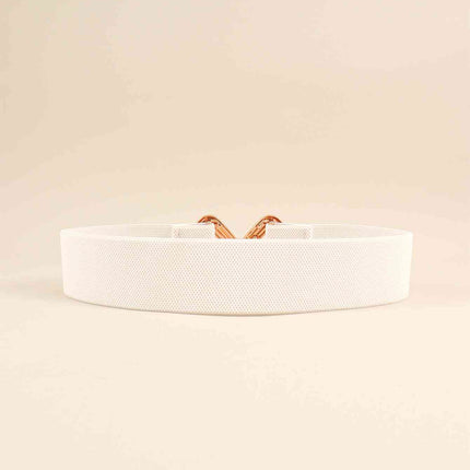 Geometric Buckle Elastic Wide Belt