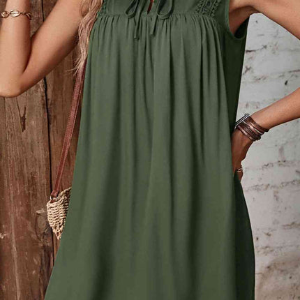 Tied Crochet Detail Cutout Dress