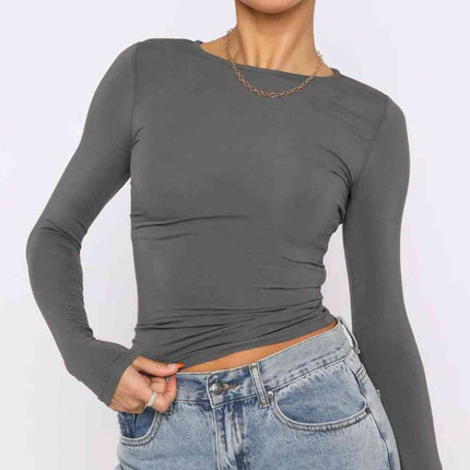 Round Neck Long-Sleeve Top