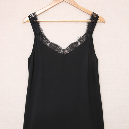 Lace Detail Wide Strap Tank
