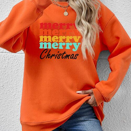 MERRY CHRISTMAS Graphic Long Sleeve Sweatshirt