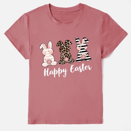 HAPPY EASTER Round Neck Short Sleeve T-Shirt