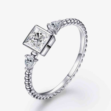Moissanite Square Shape 925 Sterling Silver Ring