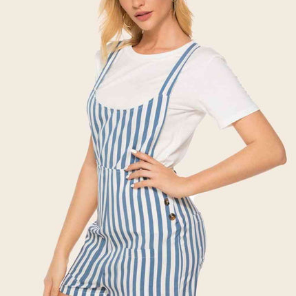 Striped Scoop Neck Romper