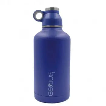 Brentwood GeoJug Botella de agua aislada al vacío de acero inoxidable de 64 oz, azul