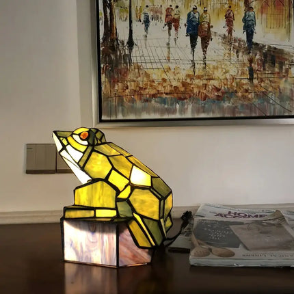 NAVEEN Tiffany-Style Animal Stained Glass Accent Lamp