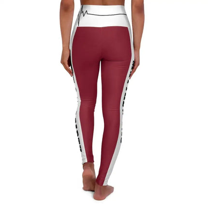 High Waisted Yoga Leggings, Burgundy Salt Of The Earth Matthew 5:13 Beating Heart Sports Pants