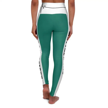 High Waisted Yoga Leggings, Teal Green Salt Of The Earth Matthew 5:13 Beating Heart Sports Pants