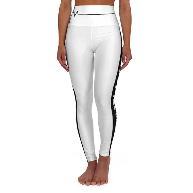 High Waisted Yoga Leggings, White And Black Salt Of The Earth Beating Heart Sports Pants