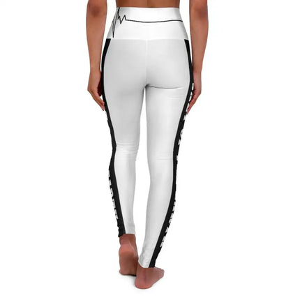 High Waisted Yoga Leggings, White And Black Salt Of The Earth Beating Heart Sports Pants