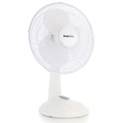 Impress 12 Inch 3 Speed Oscillating Table Fan in White