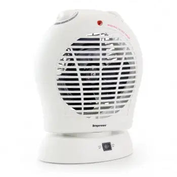 Oscillating Fan Heater with Thermostat White