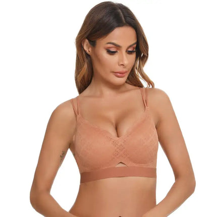 Sujetador push-up sin anillo de acero para mujer, espalda bonita, correa ajustable 