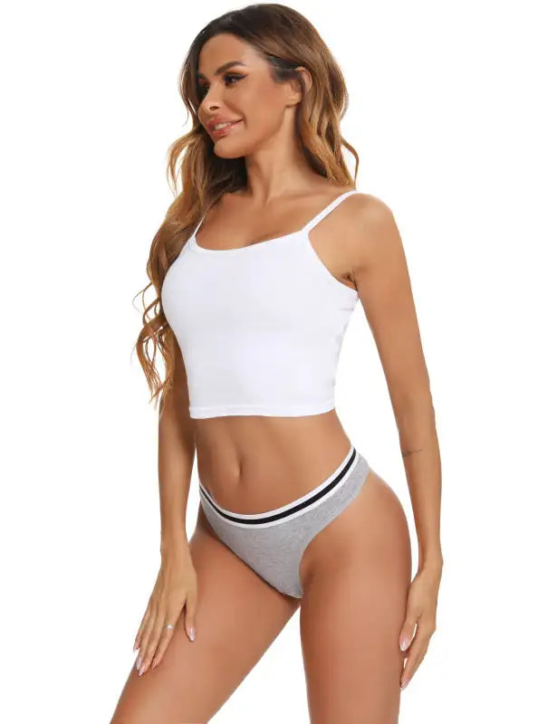 Tangas de algodón para mujer, ropa interior cómoda y transpirable de talle bajo 
