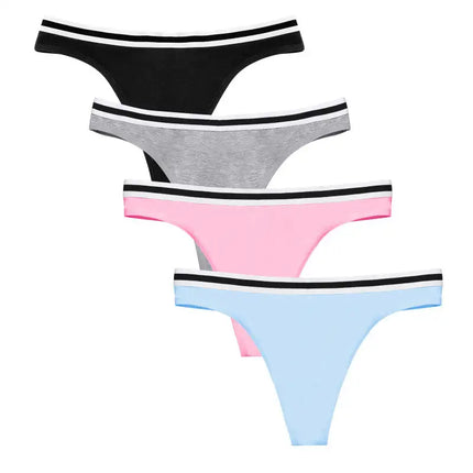 Tangas de algodón para mujer, ropa interior cómoda y transpirable de talle bajo 