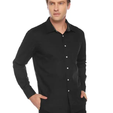Men's Fashion Casual Business Long Sleeve Shirts