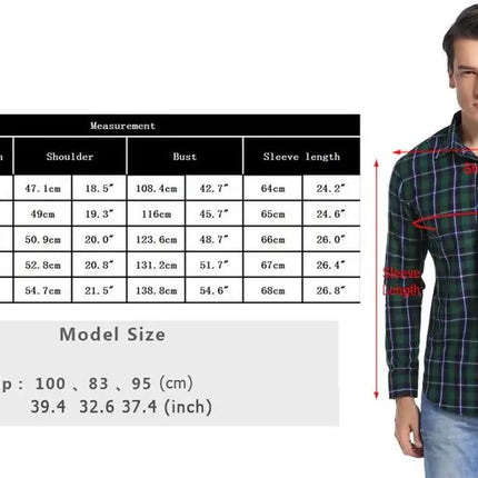Men's Flannel Plaid Long Sleeve Shirt