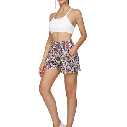 Women's Fashion Cashew Flower Ethnic Print Shorts