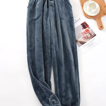 Men's plush and thickened coral Plush trousers