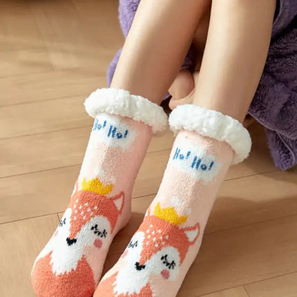 Calcetines navideños para el suelo, pantuflas para dormir en casa, calcetines 