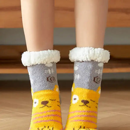 Calcetines navideños para el suelo, pantuflas para dormir en casa, calcetines 