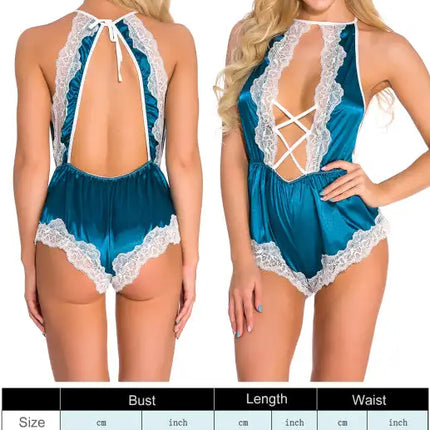 Camisón de encaje babydoll sexy para mujer 